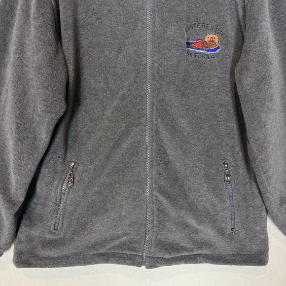 Monterey Bay Dimco Apparel Hoodie Mens Medium Gray Fleece Full Zip Mock Neck - Picture 6 of 12